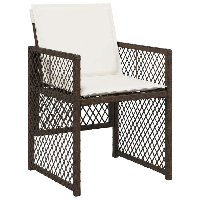 VidaXL Garden Dining Set with Cushions 15 Pcs Brown Rattan, Outdoor Dining Set 3210873