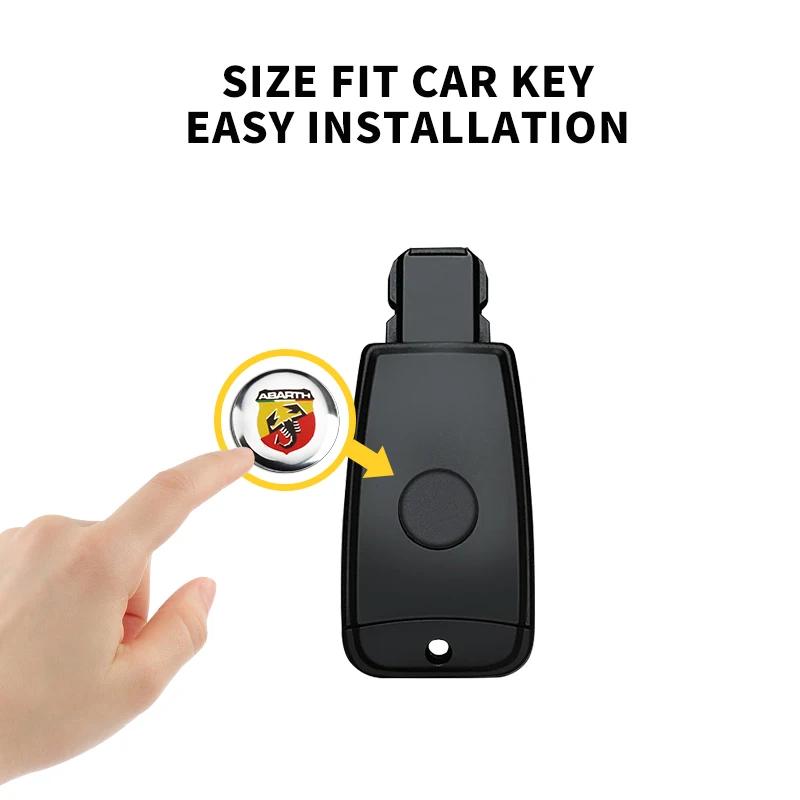 14mm 2/5/10pcs Car Key Badge Emblem Replacement Car Key Sticker For Abarth Stilo Ducato Palio Bravo Linea Doblo 500 Grande Tipo
