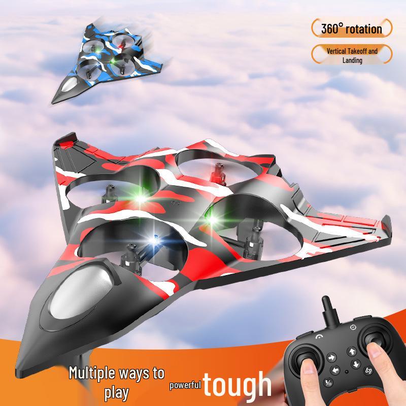 Drop-Resistant Four-Axis Remote Control Drone - Fighter Jet Design, Fixed-Height Flip Function, Children's Toy Aircraft.