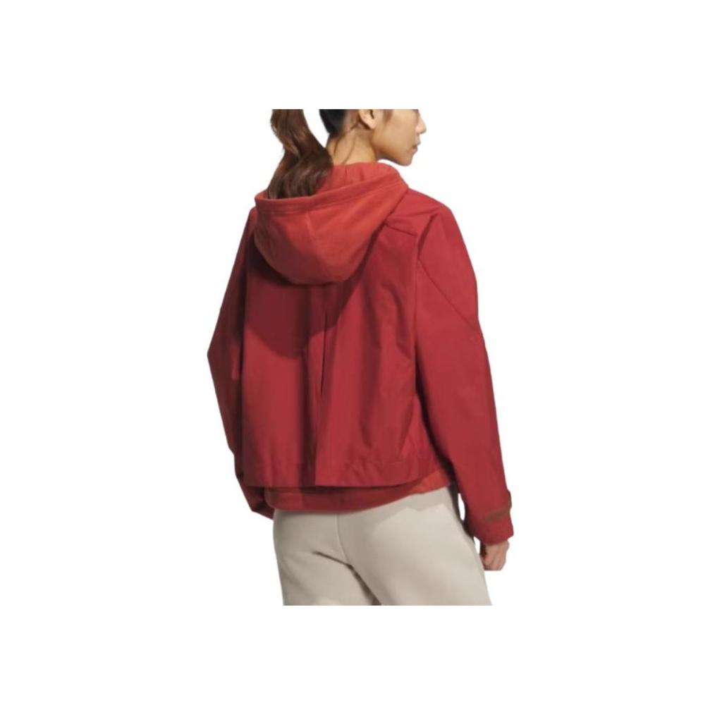 Adidas Two-In-One Casual Hooded Zip Jacket Women Jackets Soft-Red JM8855