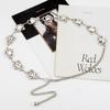 Wind Metal Chain Women'S Rhinestone Inlaid Dress Accessories Crystal Belt Thin Waist Chain Women
