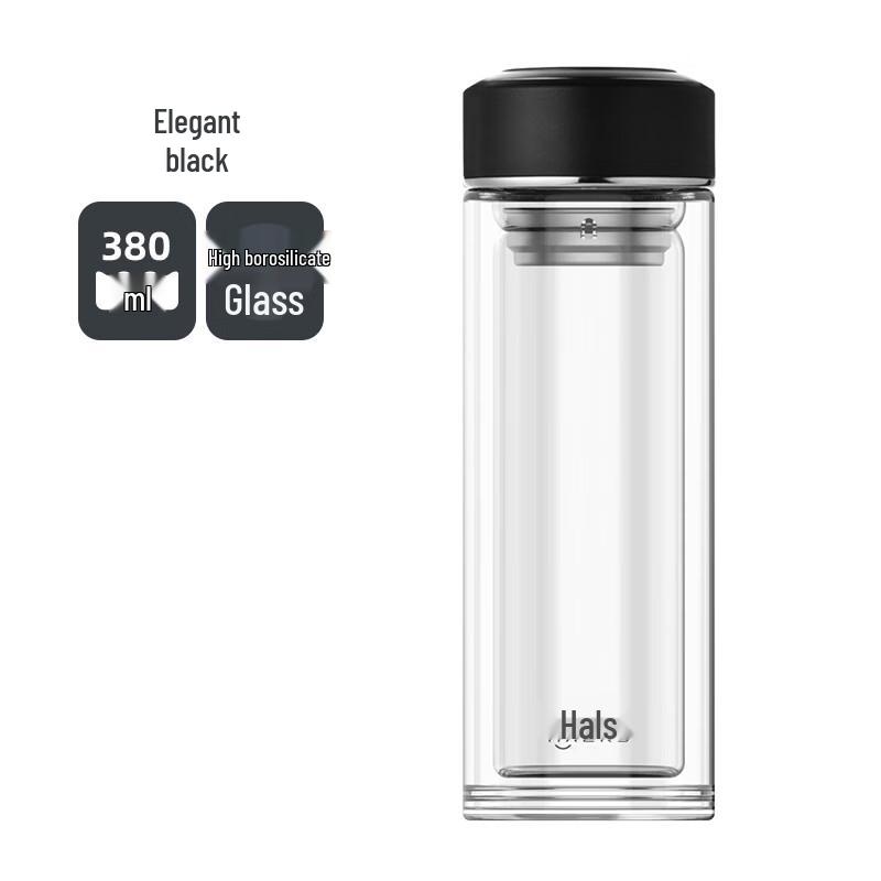 HAERS Double-Wall Borosilicate Glass Tea Infuser Bottle