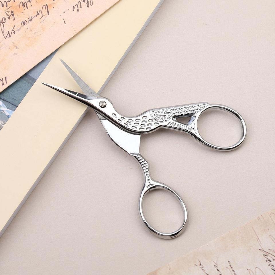 Fenrry 1pc Retro Crane Mouth Scissors Stainless Steel Scissors Cross Stitch Embroidery Knitting Sewing Handicraft Scissor DIY