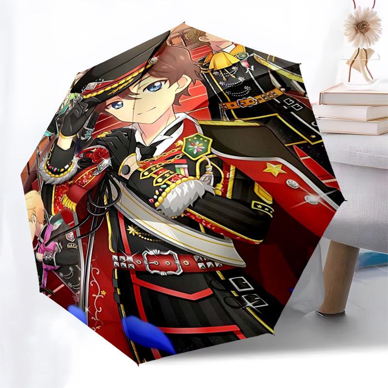 1pc Anime Character Inspired Outdoor Umbrella - Automatic Opening/Closing, 3-Fold Design, 8-Bone Frame, Perfect for Fans, Travel, Daily Use, and Gifts