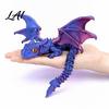 Stress Relief Dragon Ornament 3D Printed Articulated Figurine with Adjustable Wings and Unique Eyes Sculpture Movable Joints for Home Decor