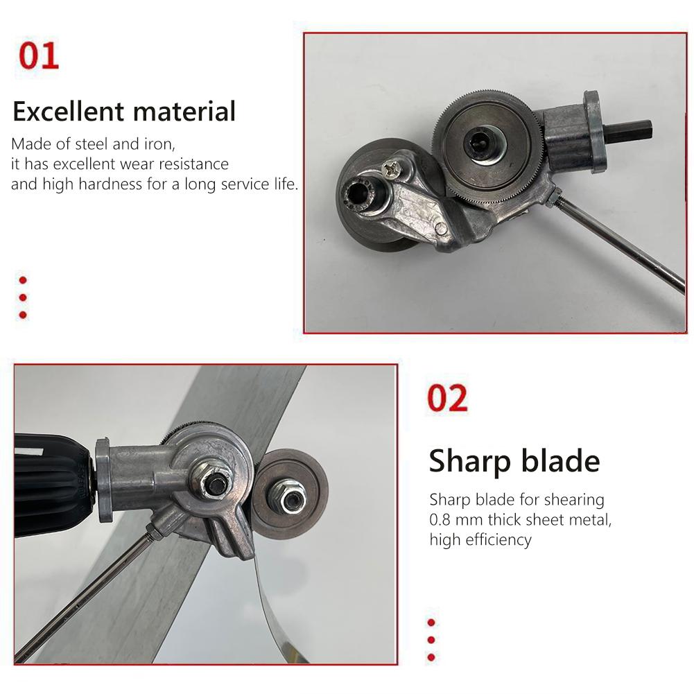 Metal Cutter Retrofit Shear Quick Cutting Attachment Electric Drill Plate Cutter Free Cutting Tool Steel Alloy Sheet Sharp Cut