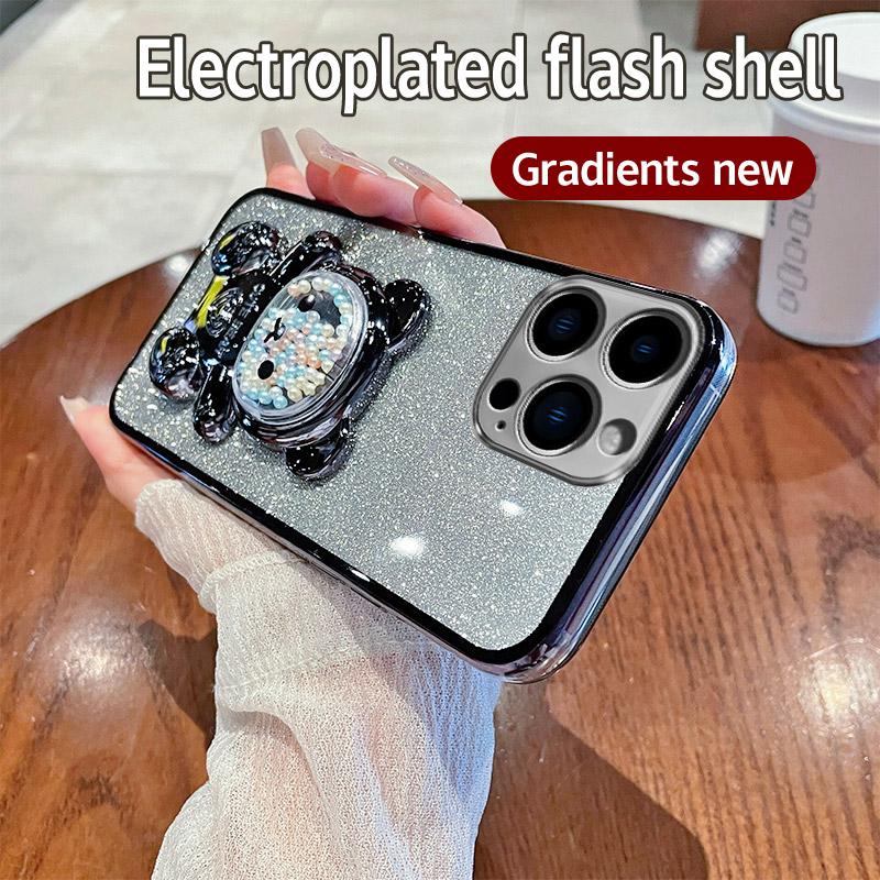 Candy Bear Stand Holder Glitter Phone Case For OnePlus 12 8T 9R 10 11 Pro 11R Nord CE 2 3 Lite  ACE 2V 3V N20 N30 5G Soft Cover