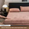 Winter Milk Velvet and Velvet Bed Sheet Single Mattress Cover Coral Velvet Thickened Bed Cover Single Full Package Bed Sheet Protective Cover