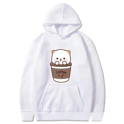 Fun A Black Cat Eating Fish Hoody Women Harajuku Fashion Sweatshirt Streetwear Warm Women Kangaroo Pocket Hoodies