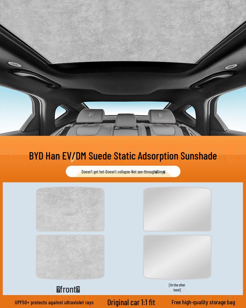 Electrostatic Sunshade Curtain for BYD Song, Seal, Qin, Han, Yuan, Tang, EVDM with Sunroof