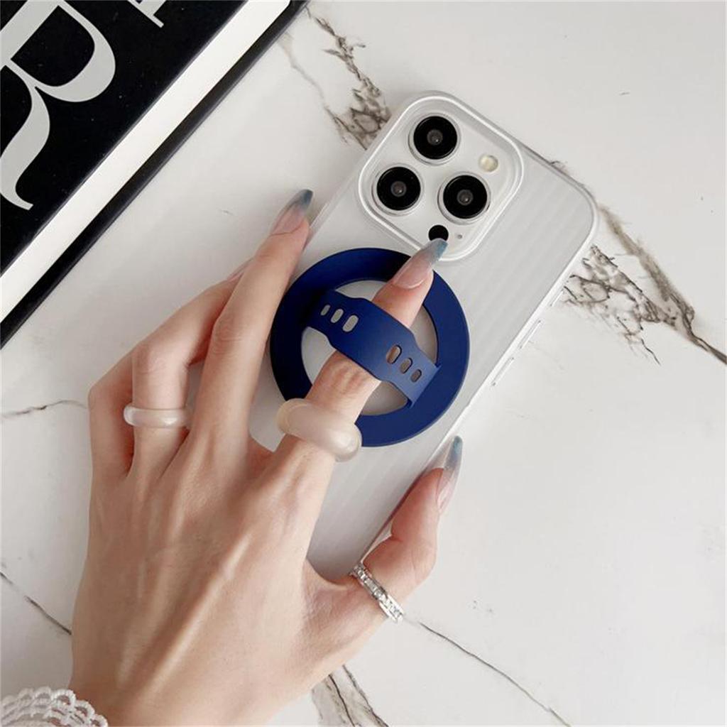 Hollow Strong Magnetic Liquid Silicone Comfortable Circular Grip Phone Holder For MagSafe Powerful Grip For Phone Ring Holder