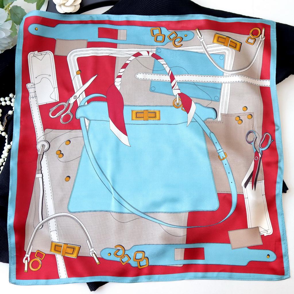 Neuer 100% Naturseide Schal Halstuch Foulard Damen Bandana Schals Frauen Hijab Schal Wickeltuch Quadratisches Kopftuch