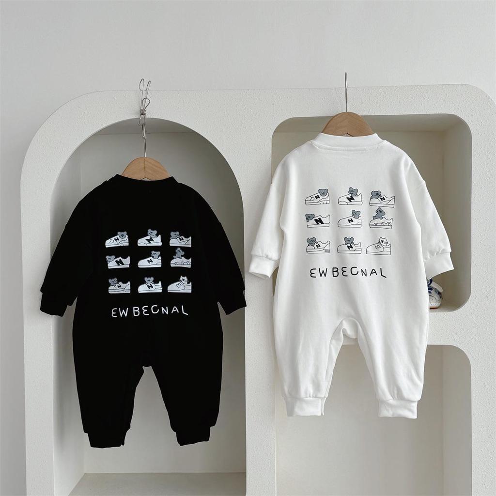 Infant & Toddler Bear Pocket Onesie Romper, Combed Cotton, Soft, Trendy Sweatshirt Style, 0-2 Years