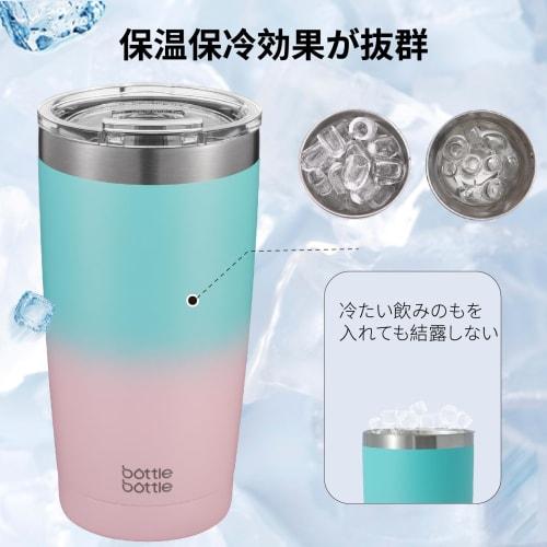 BOTTLE BOTTLE Tumbler with Lid, Spill-Resistant, 600ml Large Capacity Water Bottle, Double-Walled Stainless Steel Coffee Bottle, Vacuum Insulated, Kee