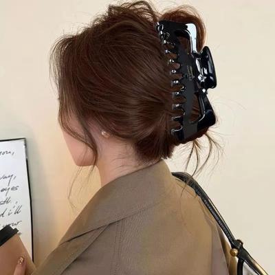 Retro Imitation Acetate Large Size Hair Clip Elegant Strong Hold French Style Bun Hair Clip Solid Vintage Matte Shark Clip
