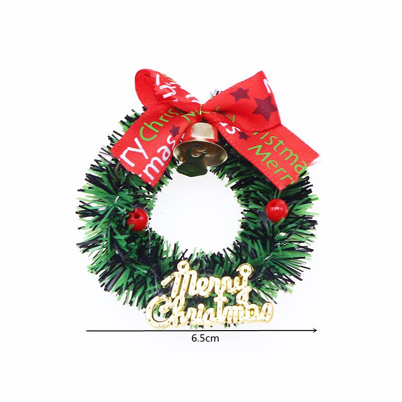 6.5cm Christmas Wreath Tree Wreaths Hanging Decorations Dollhouse Miniature Garland Simulated Furniture Ornament
