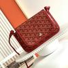 3-Layer Mini Crossbody Bag for Women, Lightweight PU Envelope Purse with Classic Print, Adjustable Shoulder Strap, Internal Document Pocket