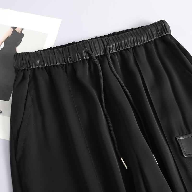 Women's High-Waist Straight Leg Casual Pants with Drawstring