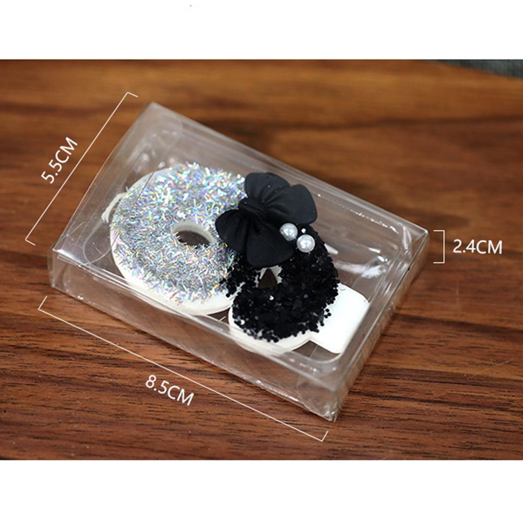 0-9 Birthday Candles, 2.95 Inch Pink Bow Glitter Number Candles Cake Topper Decorations for Kids Girls Adults Birthday Wedding A