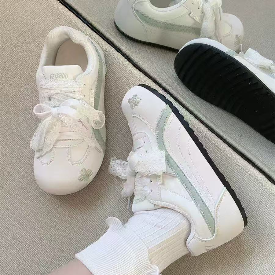 

Women s Retro Sporty Breathable Casual Low-heeled Ballet Training Shoes 40 зелений/білий