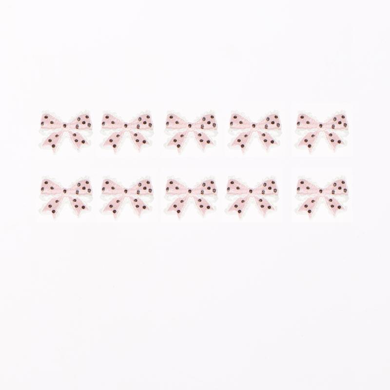 10PCS Planar Resin Bowknot Patches Small Dot Pattern for Scrapbook Diy Hairpin Decoration