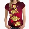 Nuova T-shirt da Donna a Maniche Corte con Stampa 3D Rose Graphix Estiva Casual Y2k Harajuku Girocollo Abbigliamento
