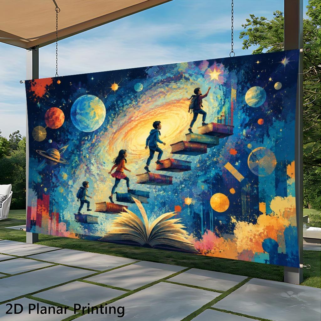2D Flat Party Backdrop Banner - Reading & Exploring Starry Knowledge