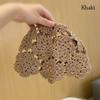 Flowers Beret Cap Lace Skullies Hat Breathable Knitted Hat  for Women