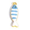 5pcs Fish Charms Double Sided Enamel Sequins Alloy Pendants For Diy Earrings Necklace Accessory Jewelry Making Findings  26x7mm