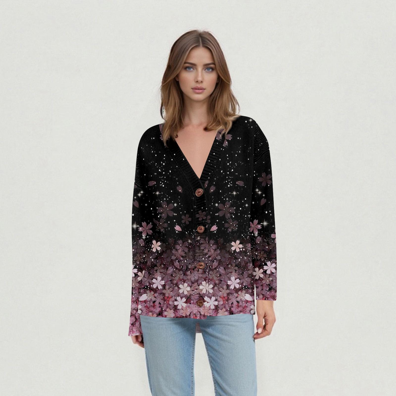 

Женские повседневные топы на каждый день Вязаный кардиган-жакет XXL чёрный