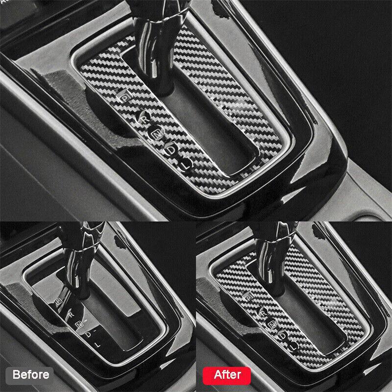 Real Carbon Fiber Central Console Gear Shift Cover For Nissan Sentra 2016-21