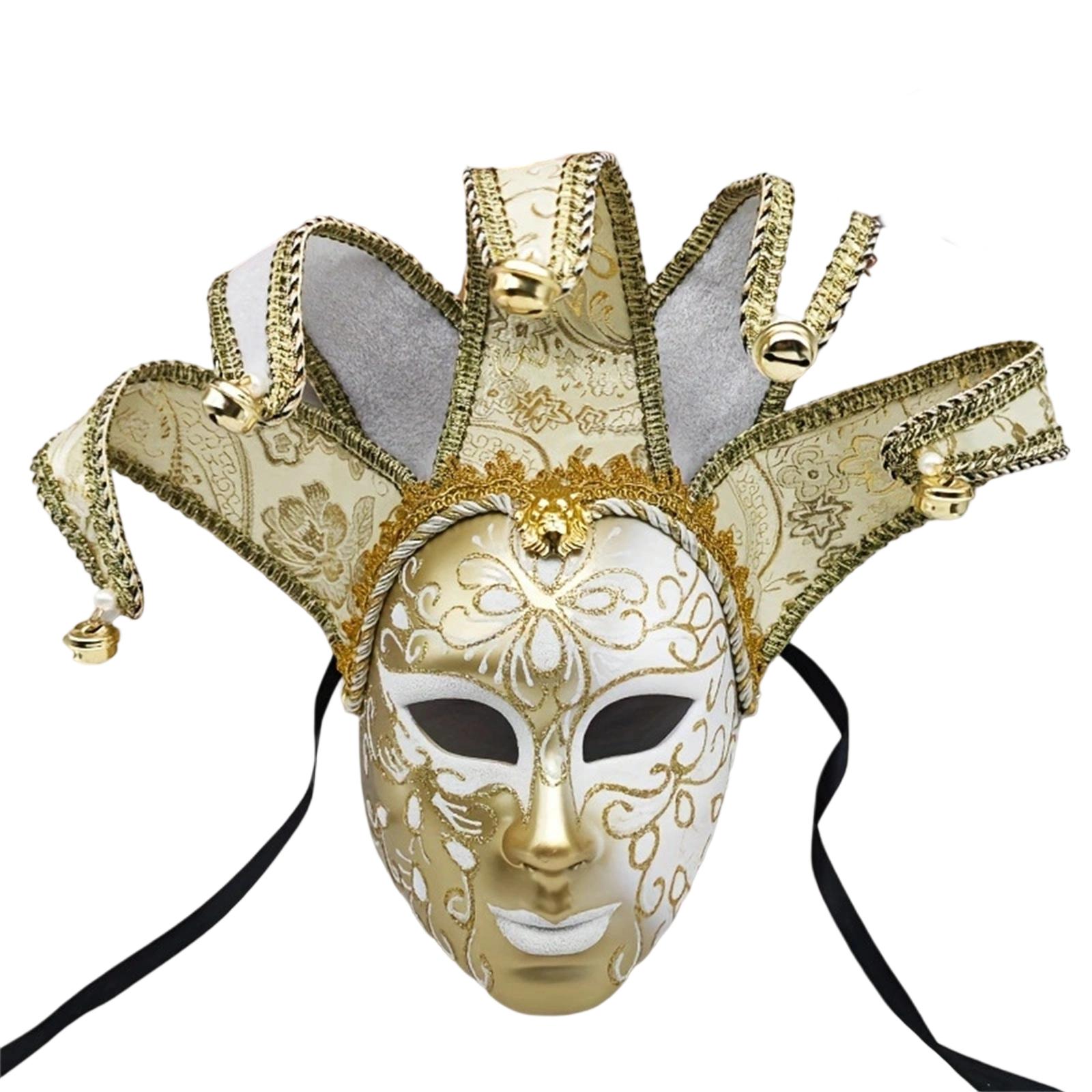 

Расписная маска для Хэллоуина, маска для вечеринки, итальянская маска, маска для выступлений венецианских дам высокого класса One Size белый