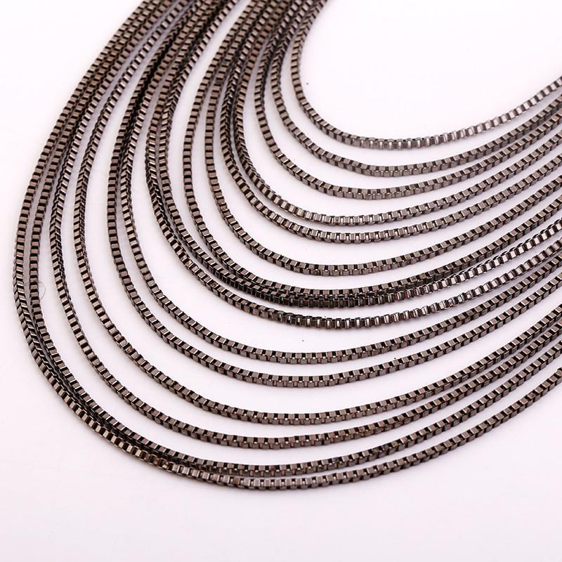

Vintage Multilayer Handmade Fringe Necklace Sweater Chain For Office Party Or Gunmetal