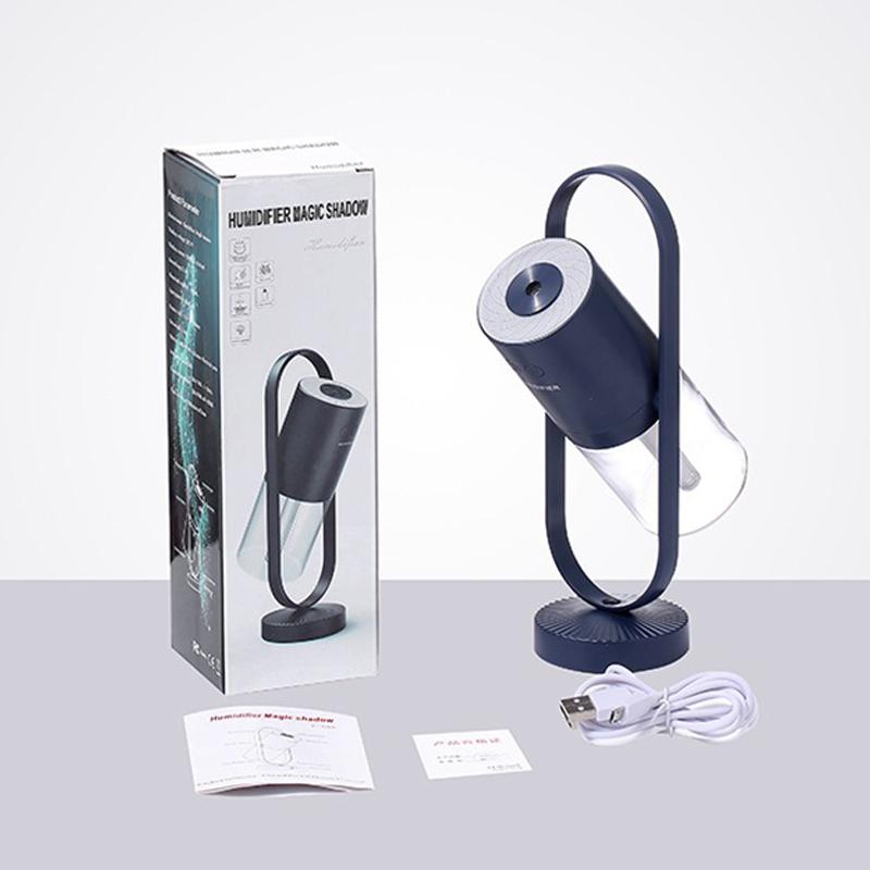 Lightweight Mini Tabletop Air Humidifier 200ml Oil Diffuser 500mah Led Color Projection Night Light Rechargeable Water Sprayer