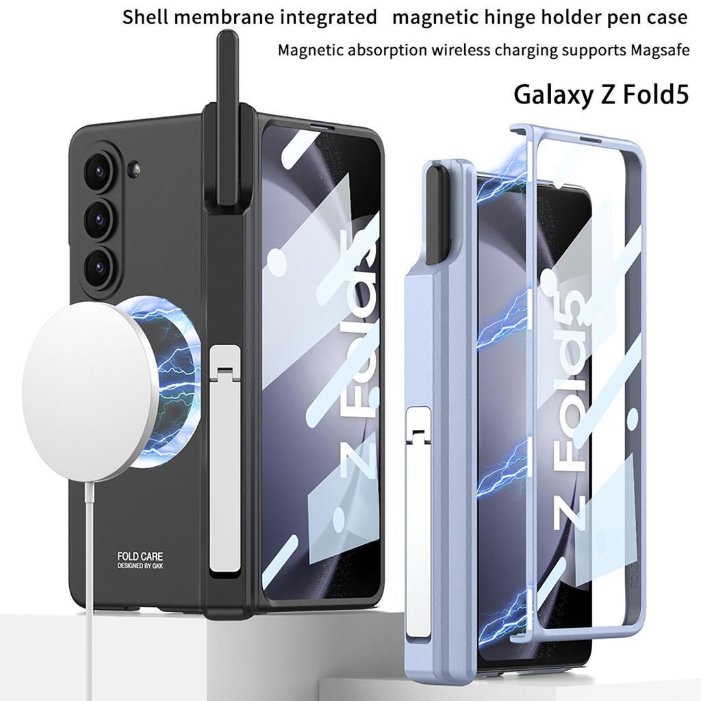 Samsung Z Fold 5 Magnetic Wireless Charging Case - Full Coverage, Creative Design, with Stand