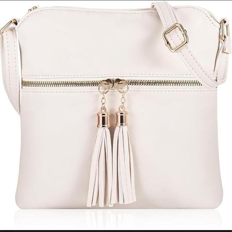 

Женские сумки через плечо, белая кожаная сумка на плечо с кисточкой на молнии, маленький кошелек-кроссовер для телефона, сумка-кошелек для женщин, дам и девочек
