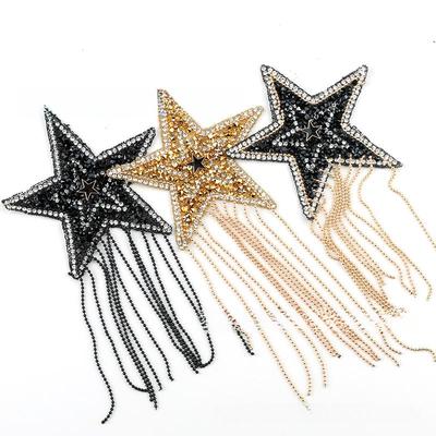 Star-Shaped Rhinestone Resin Patches: 5-Piece Pack for DIY Clothing Accessories