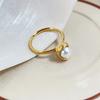 Light Luxury Pearl Shell Necklace Ring Set Stainless Steel Necklace Women'S High Color Retention