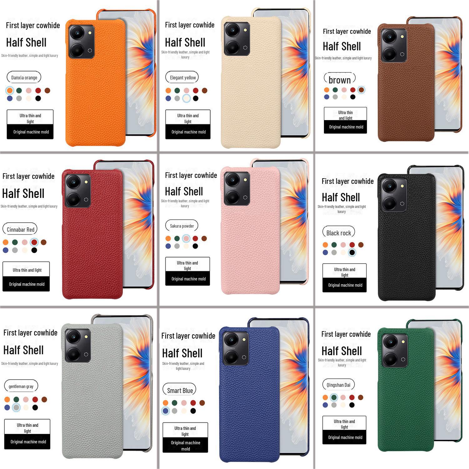 

Чехол-получечник для Honor Play6T/5T Pro из натуральной коровьей кожи с узором личи Honor Play 4T