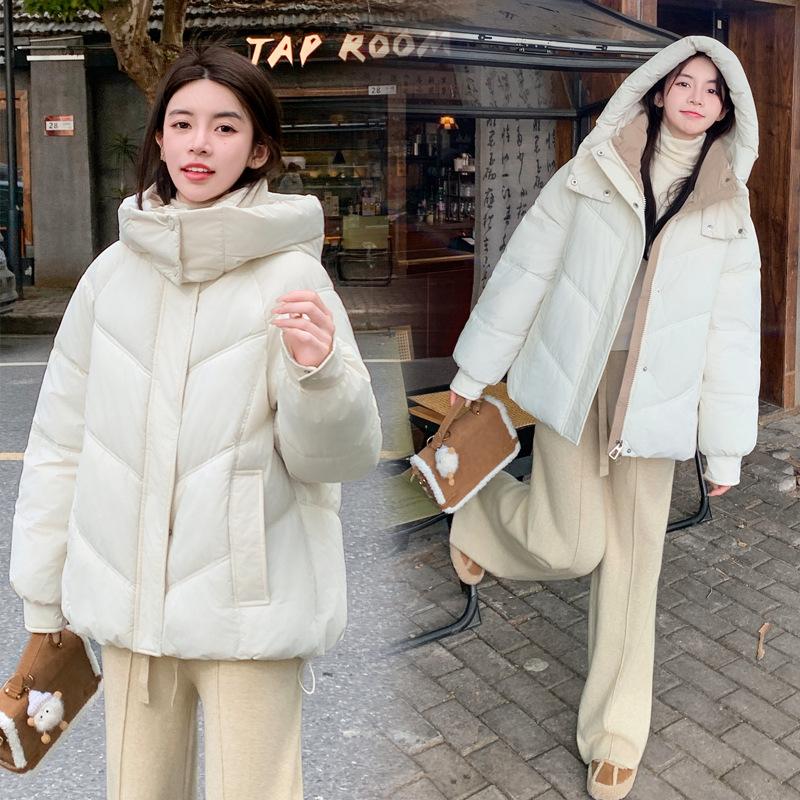 Down and Cotton Jacket Women's Winter 2025 New Loose and Versatile Korean Chic Niche Gentle Style Hooded Padded Jacket Jacket