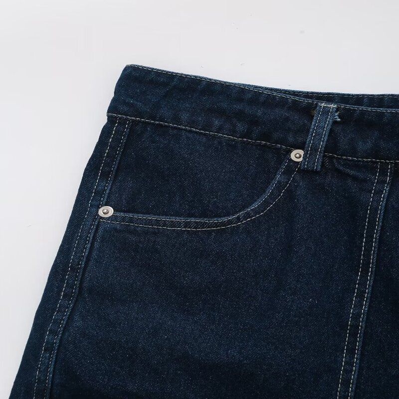 Fashion Style 2024 Spring and Summer New Women's Stylish Double Breasted Skirt Retro Blue Denim Skirted Leggings 6164068