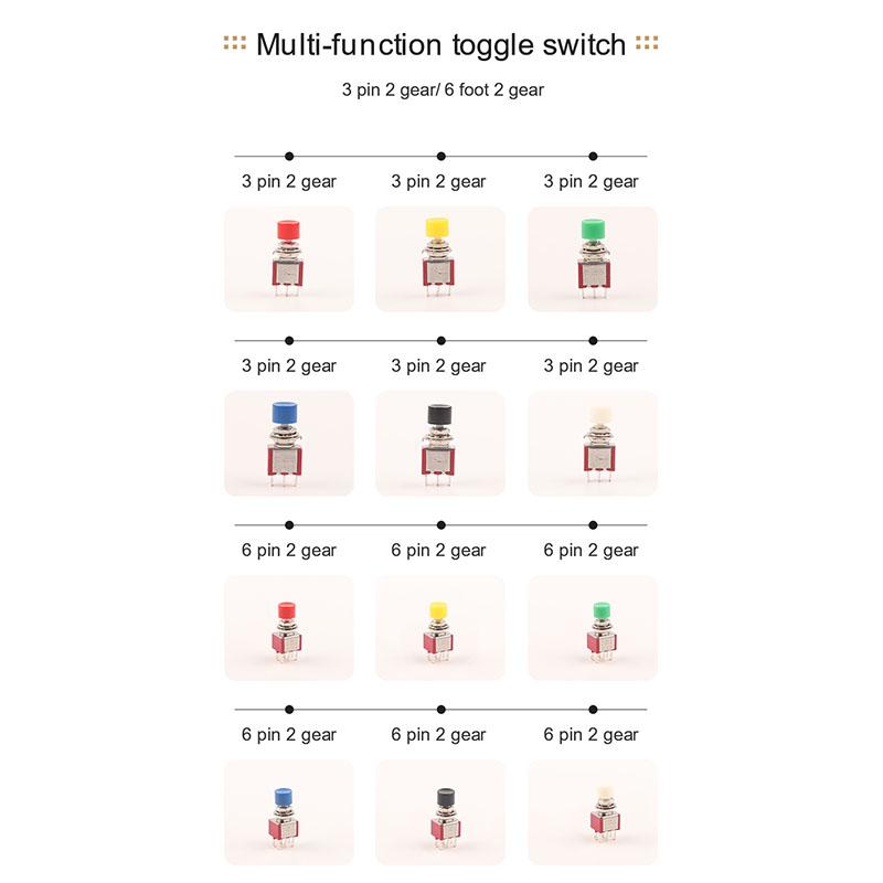 5 Stücke 3Pin 6Pin C-NO-NC 6mm Mini Momentary Automatische rückkehr Push Button Schalter (EIN)-AUS 5A125V/2A250V Kippschalter