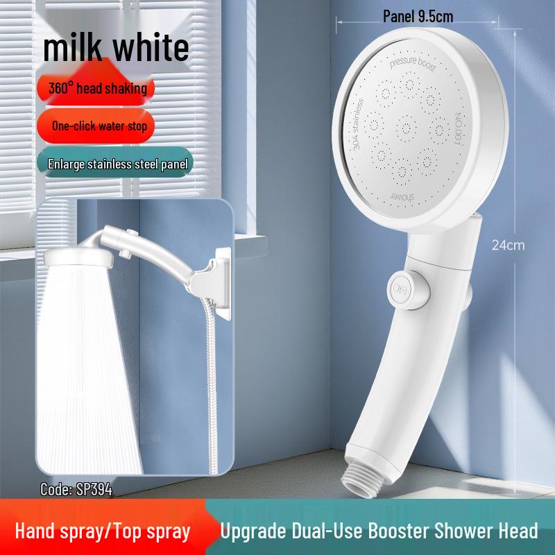 Rotatable Pressurized Handheld Shower Head with Large Water Outlet