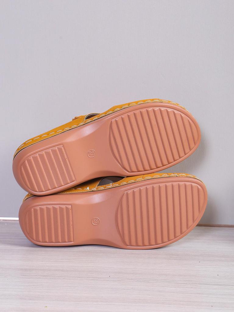 2025 Summer Plus Size PU Wedge Platform Chunky Sole Women's Sandals – Soft, Comfortable, Versatile, Open Toe