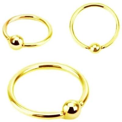 Labret-Ring Gold eloxiert, Kugeldurchmesser 8 mm