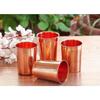 Pure Copper Plain Glass with Embossed Design, Drinking Serving Water, Yoga Ayurveda, Volume-300 Ml