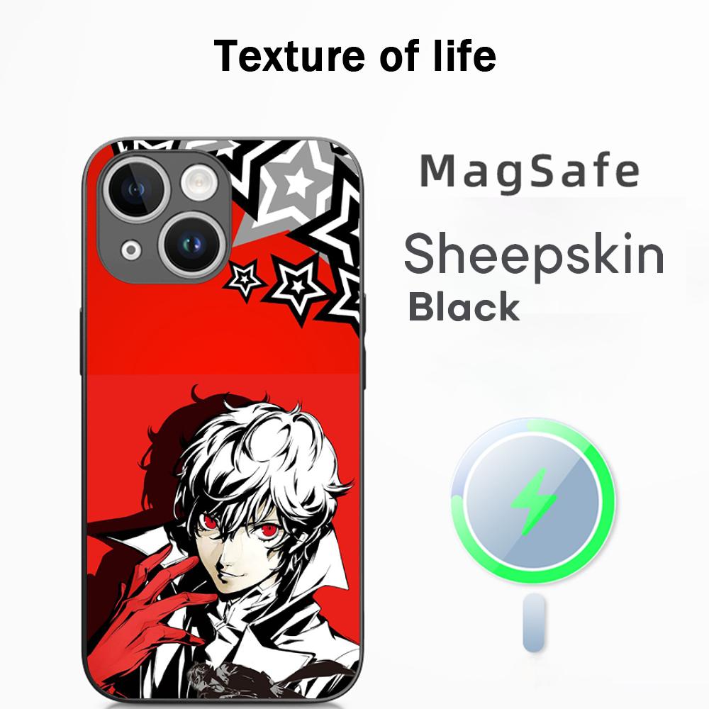P5 hot game pattern design ins Phone Case For iPhone 17 16 15 14 13 12 Plus Pro Max  High-end Luxury Magsafe Sheepskin