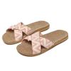 Summer Linen Slippers For Women 36-45 Flat Sandals Lightweight Eva Home Slippers