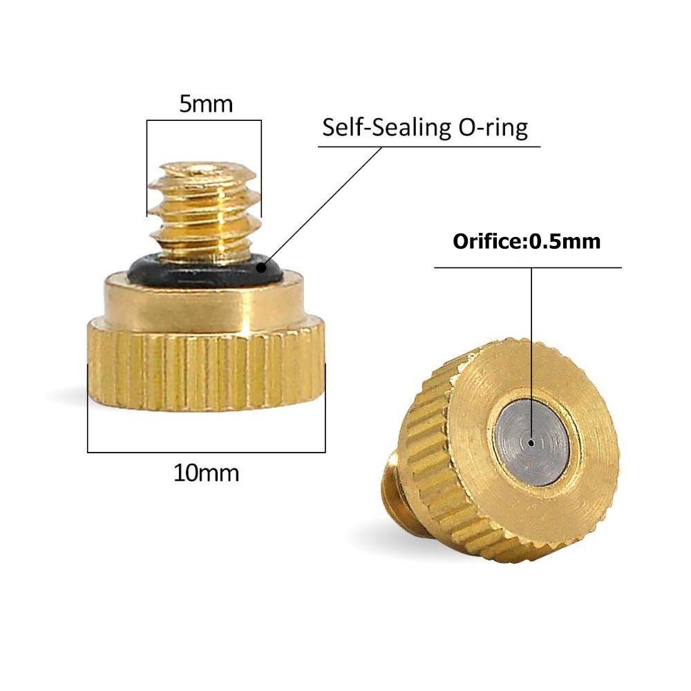 30PCS 10/24 UNC Thread Brass Misting Nozzle Brass Mist Sprayer Nozzle  Landscaping Humidification