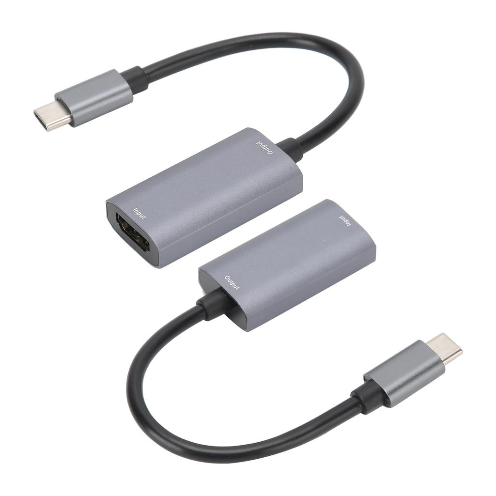 Portable Video Capture Card Equipment HDMI F To Type C M Maximum Support 1080P Gray